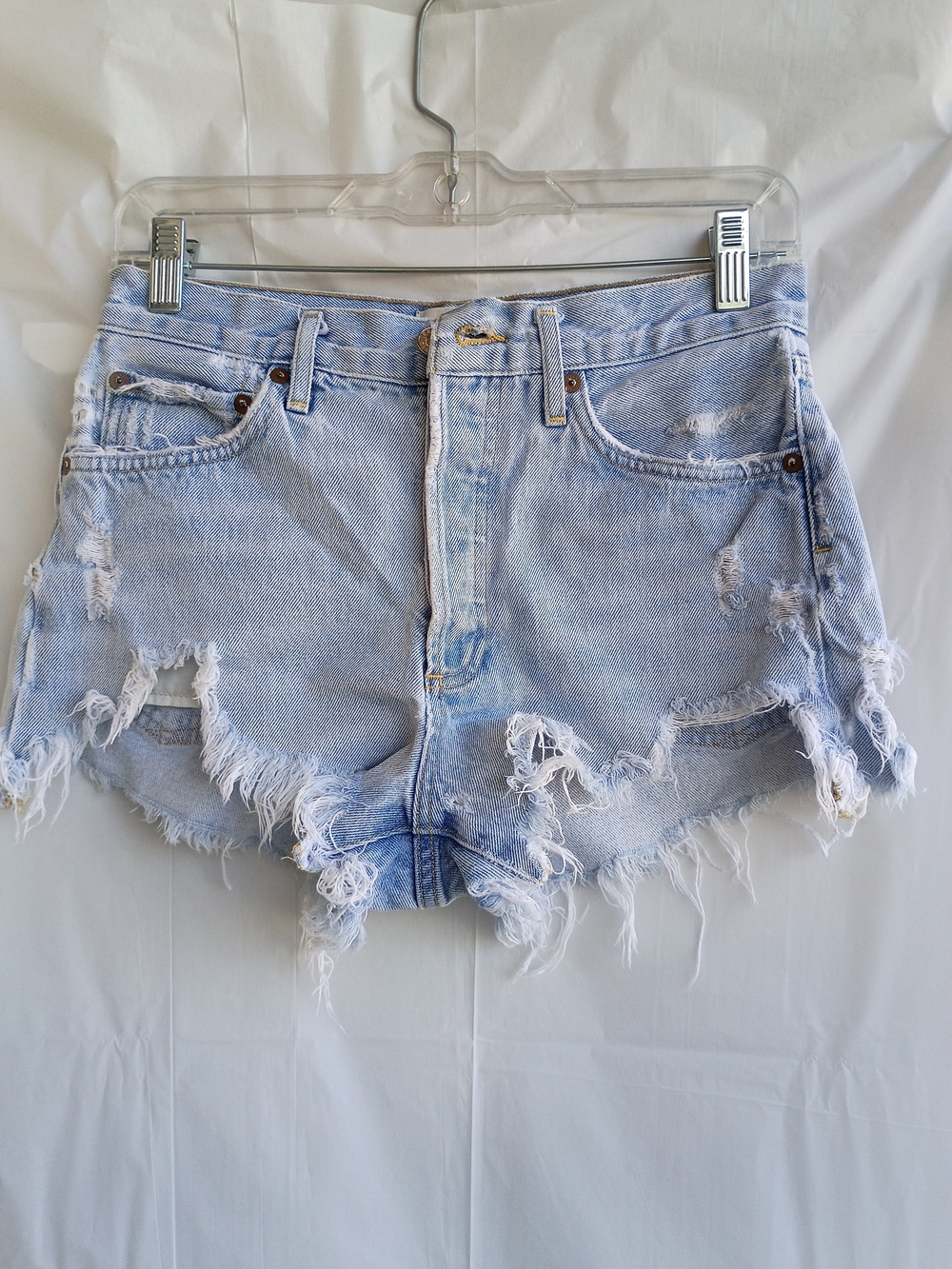 AGOLDE Parker Vintage Cut Off Shorts Swapmeet Light Wash Size 25
